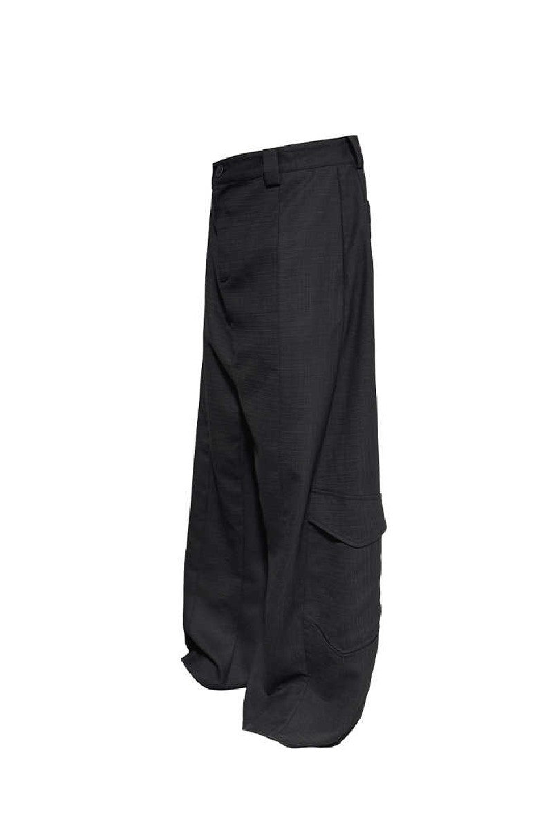 Wool Drop Crotch Cargo Pants