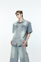 Vintage Loose Washed Denim Shirt