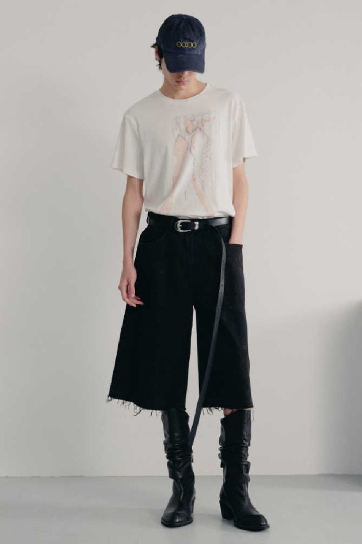 Mud Dyed Cropped Jeans