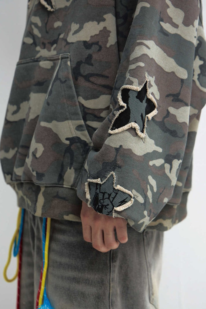 Camo Embroidered Vintage Hoodie