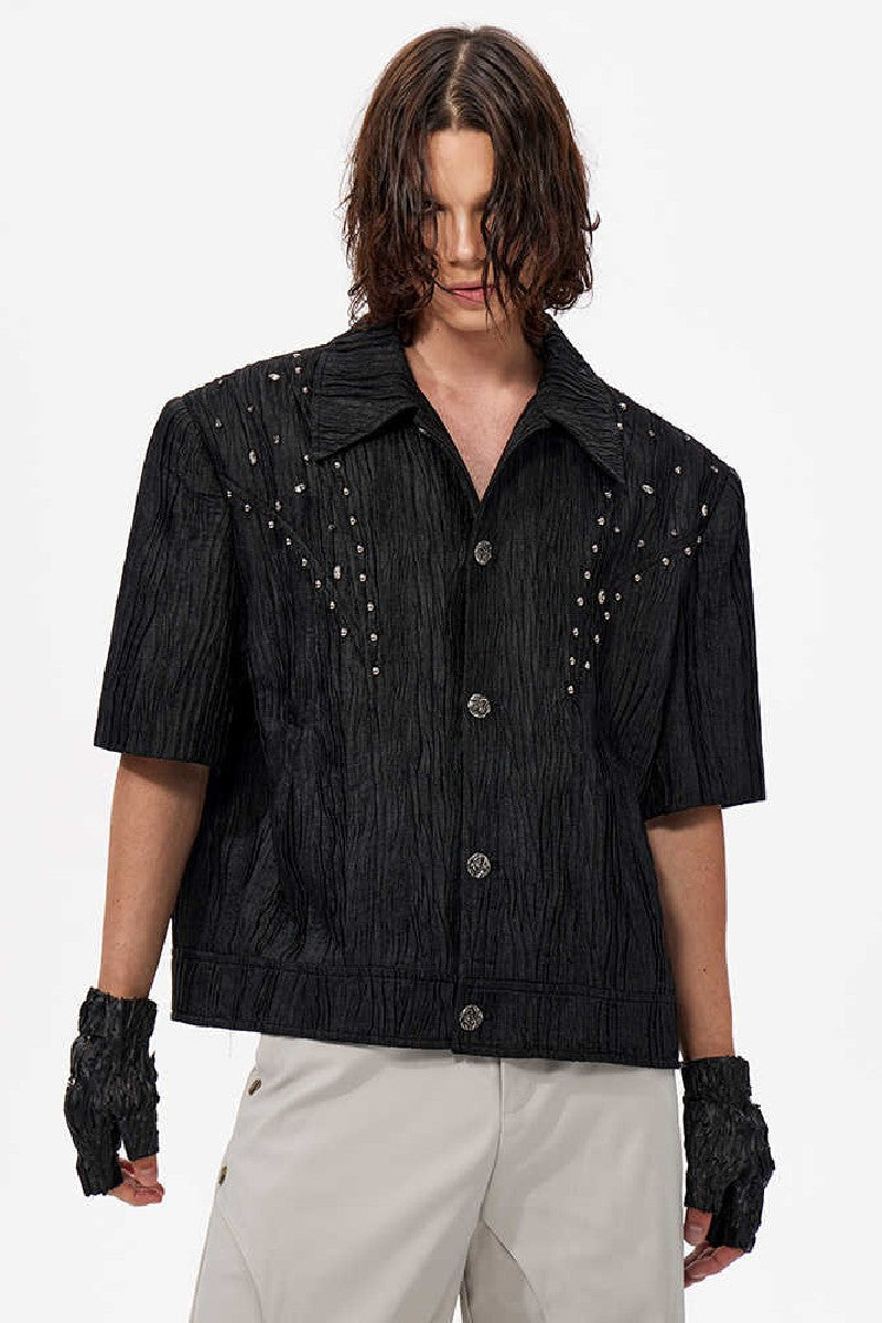 Textured Diamond Short Sleeve Shirt