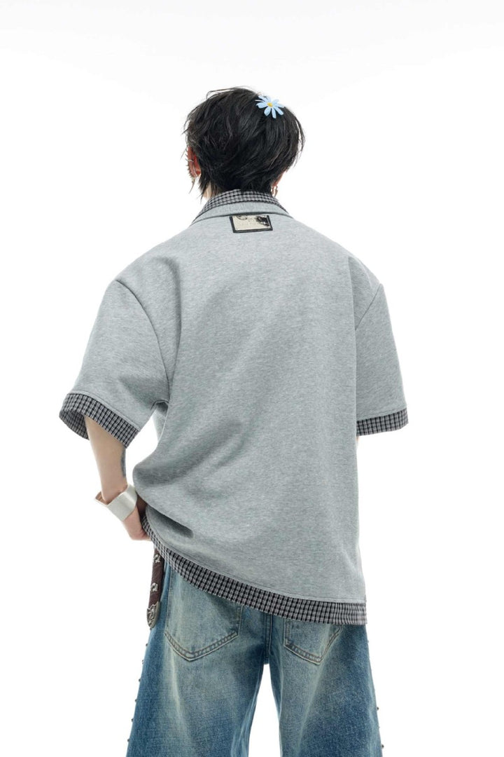 Plaid Layered Polo Tee