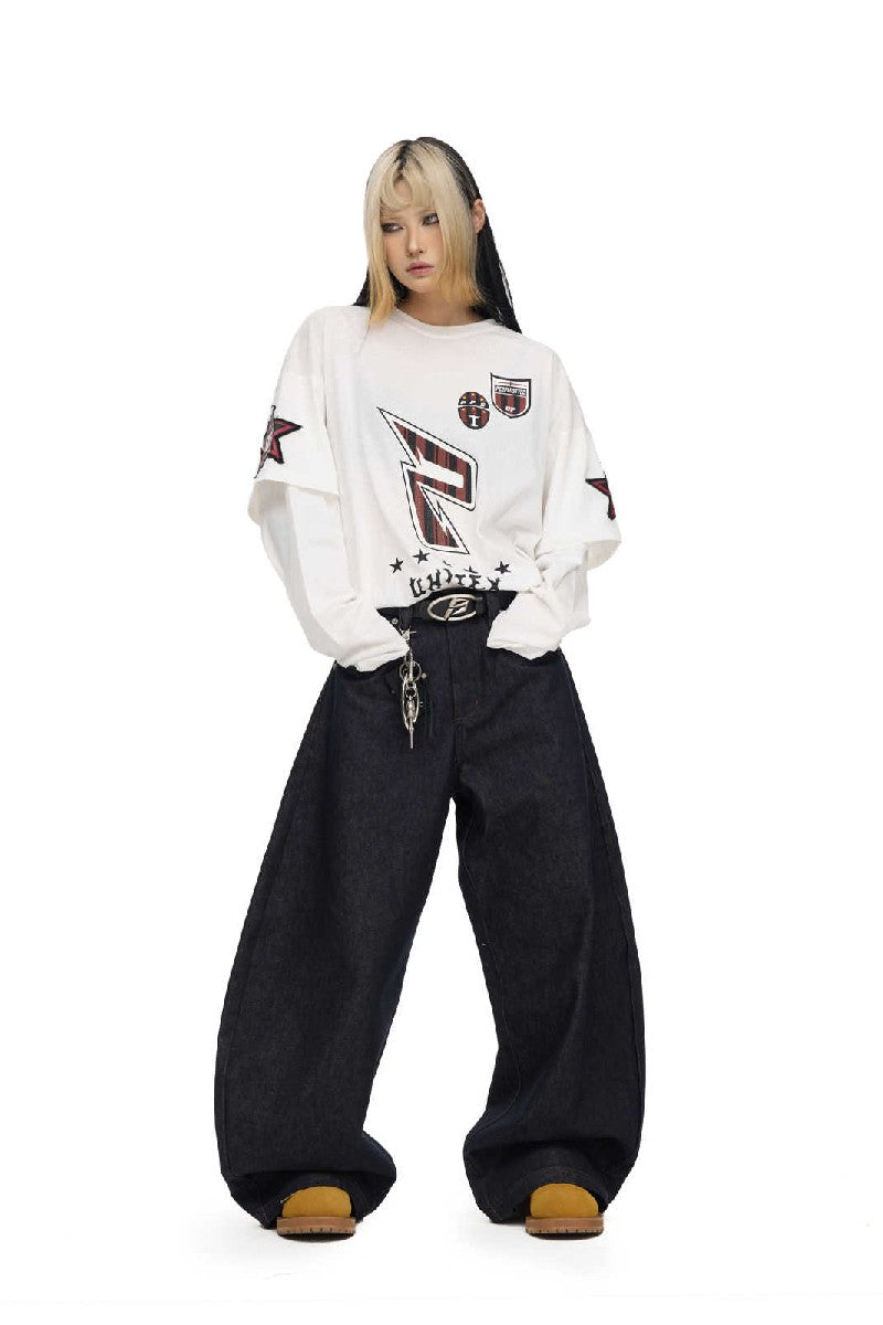 Racing Embroidered Layered Tee – Copping Zone