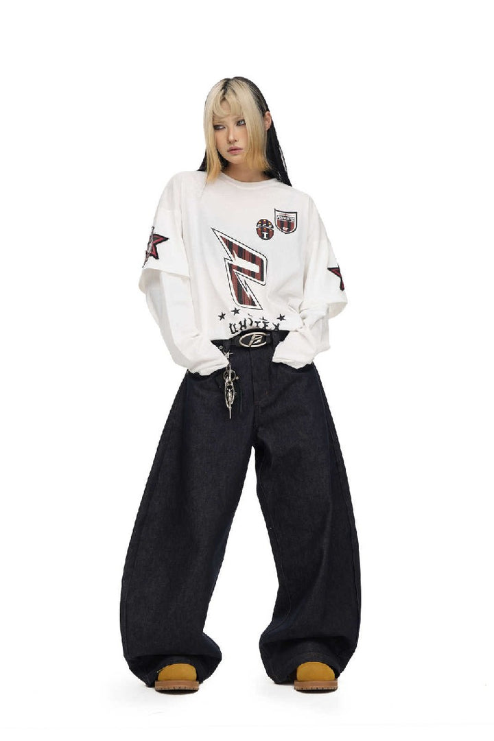 Racing Embroidered Layered Tee