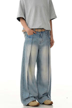 Deconstructed Straight Leg Jeans