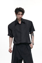 Embroidered Padded Shoulder Shirt
