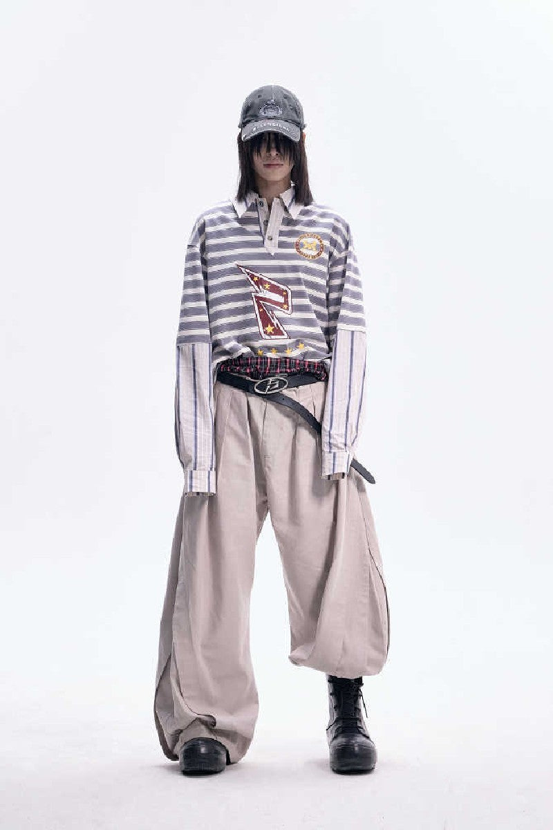 Wrinkled TR Wide Blade Trousers