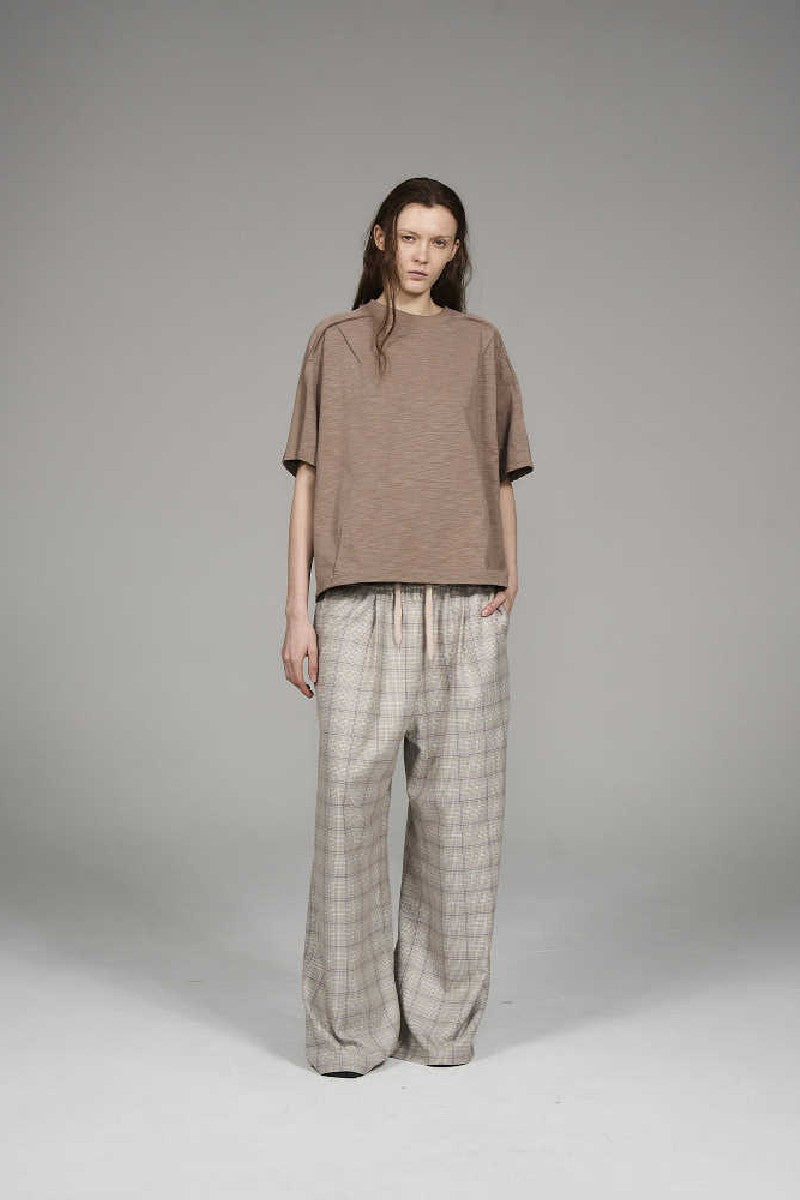 Label Plaid Casual Pants