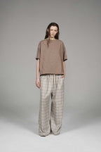 Label Plaid Casual Pants
