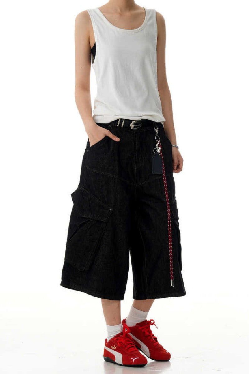 Black Cargo Jorts