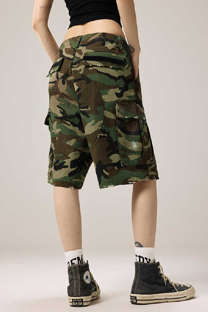 Camo Wide Leg Cargo Shorts – Copping Zone