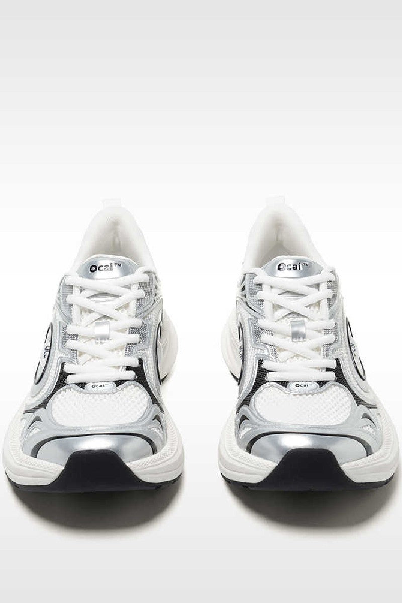Silver White Disk Runtech Sneakers