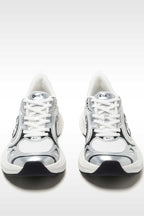 Silver White Disk Runtech Sneakers