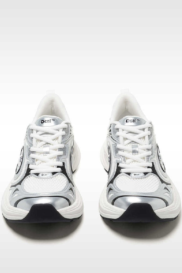 Silver White Disk Runtech Sneakers