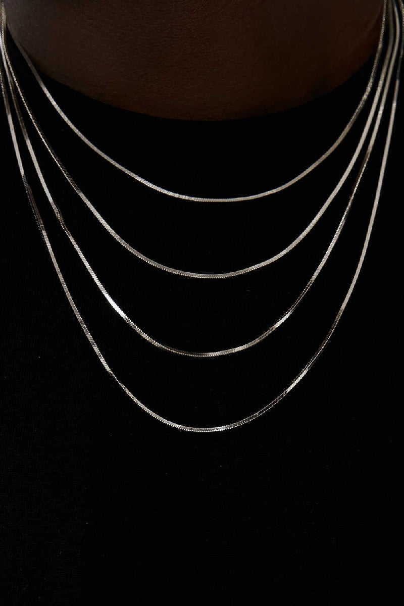 Box Chain Silver Necklace