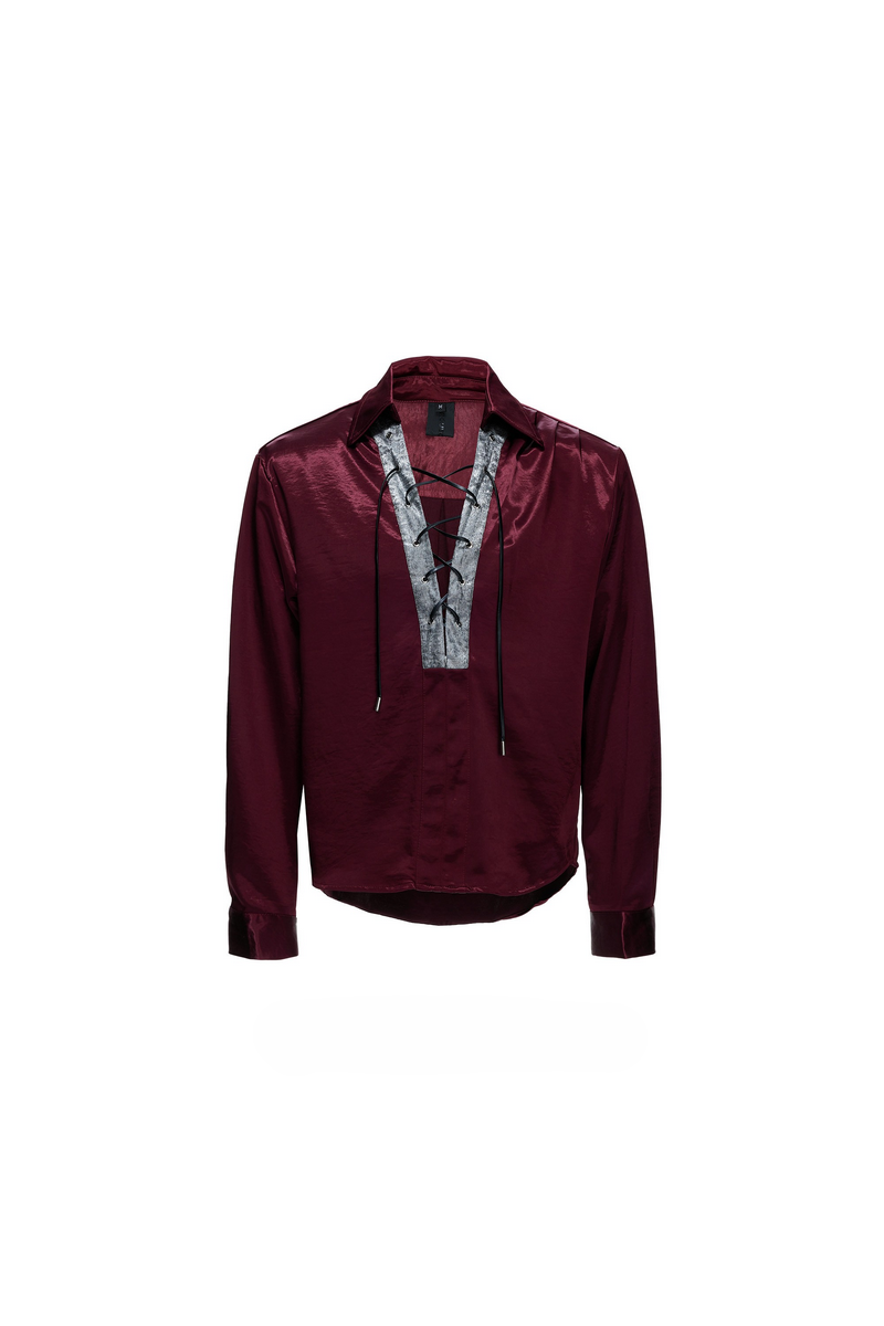 Cross Strap Satin Shirt
