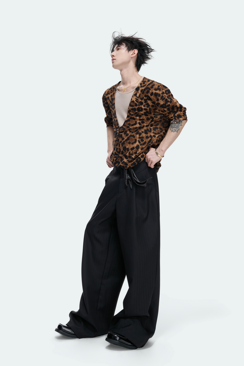 Leopard Layered V-Neck Top