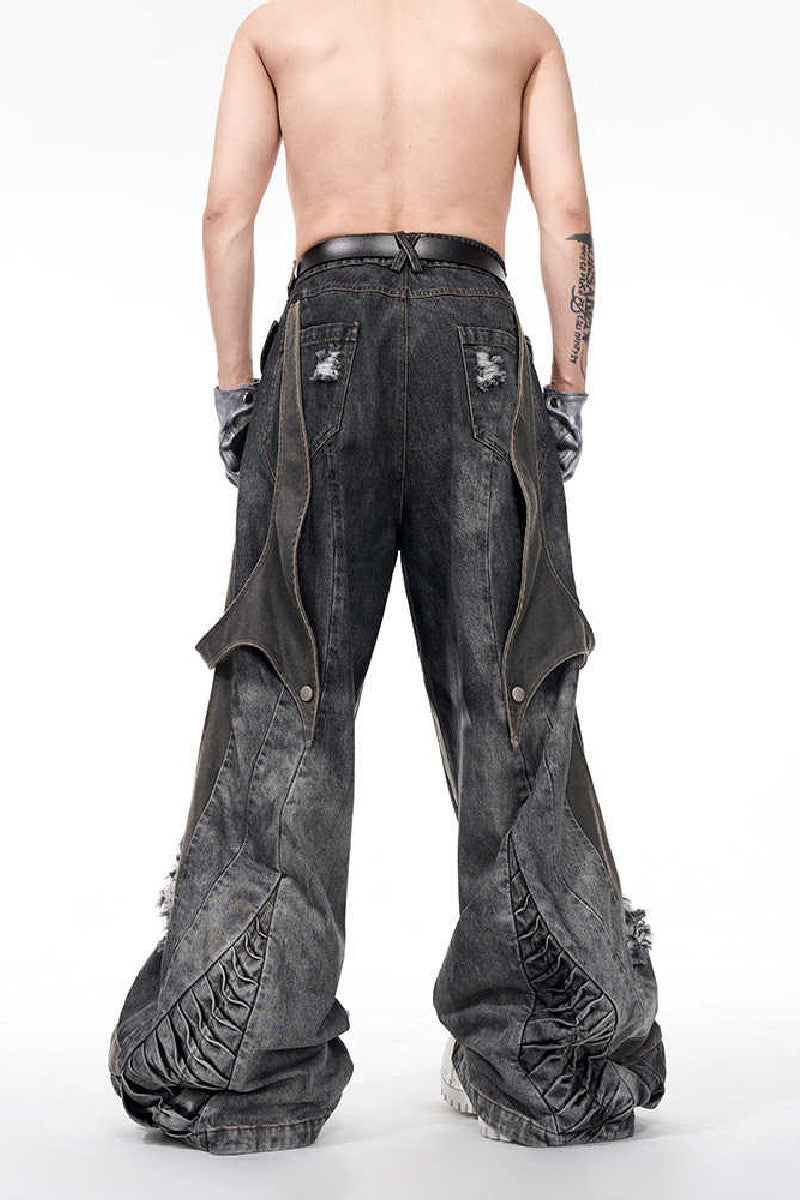 Deconstructed Snakebone Distressed Jeans