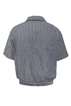 Crinkle Stripe Curved Shirt