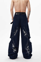 Pearl Studded Distressed Jeans