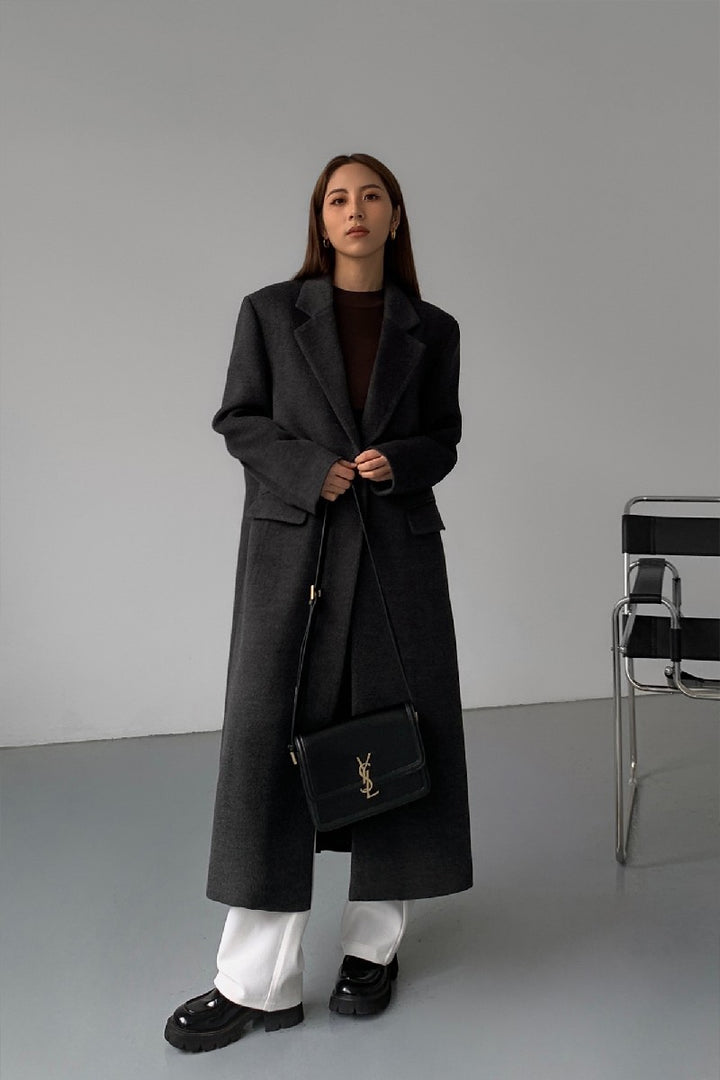 Long Black Woolen Coat