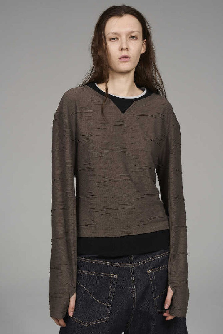 Layered Texture Long Sleeve Tee