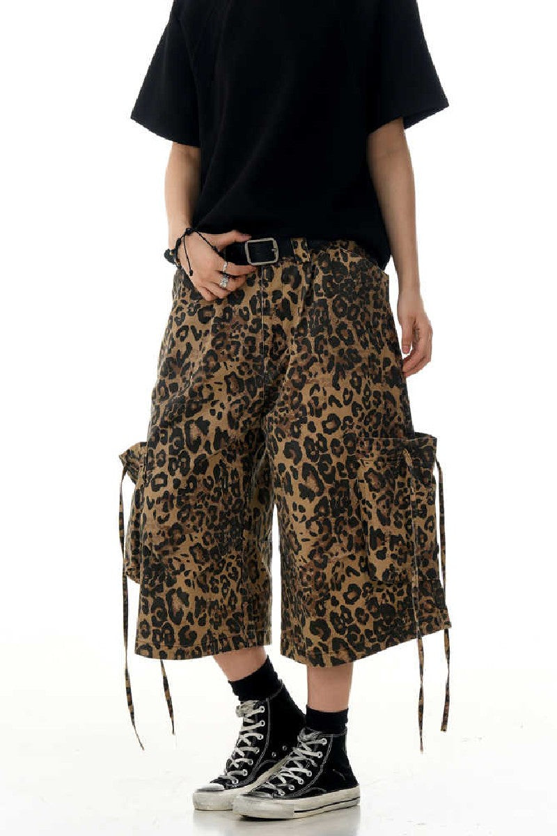 Leopard Print Cargo Jorts
