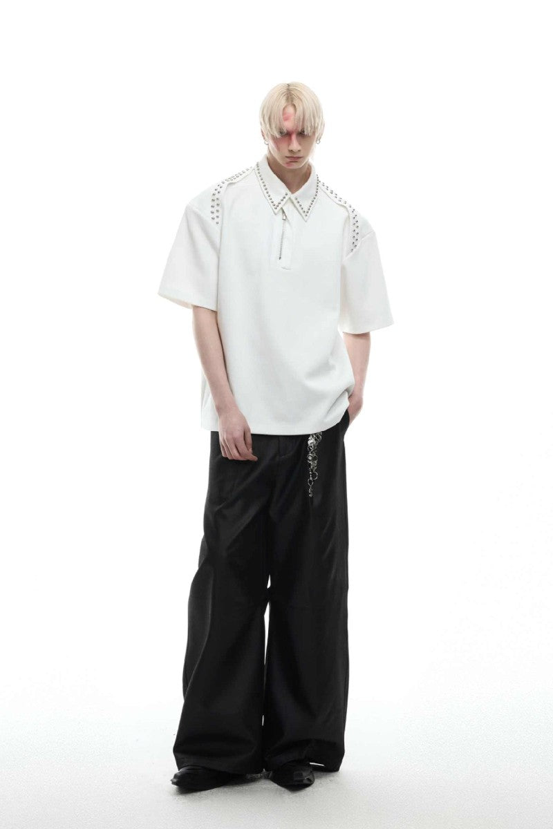 Metal Trim Studded Polo