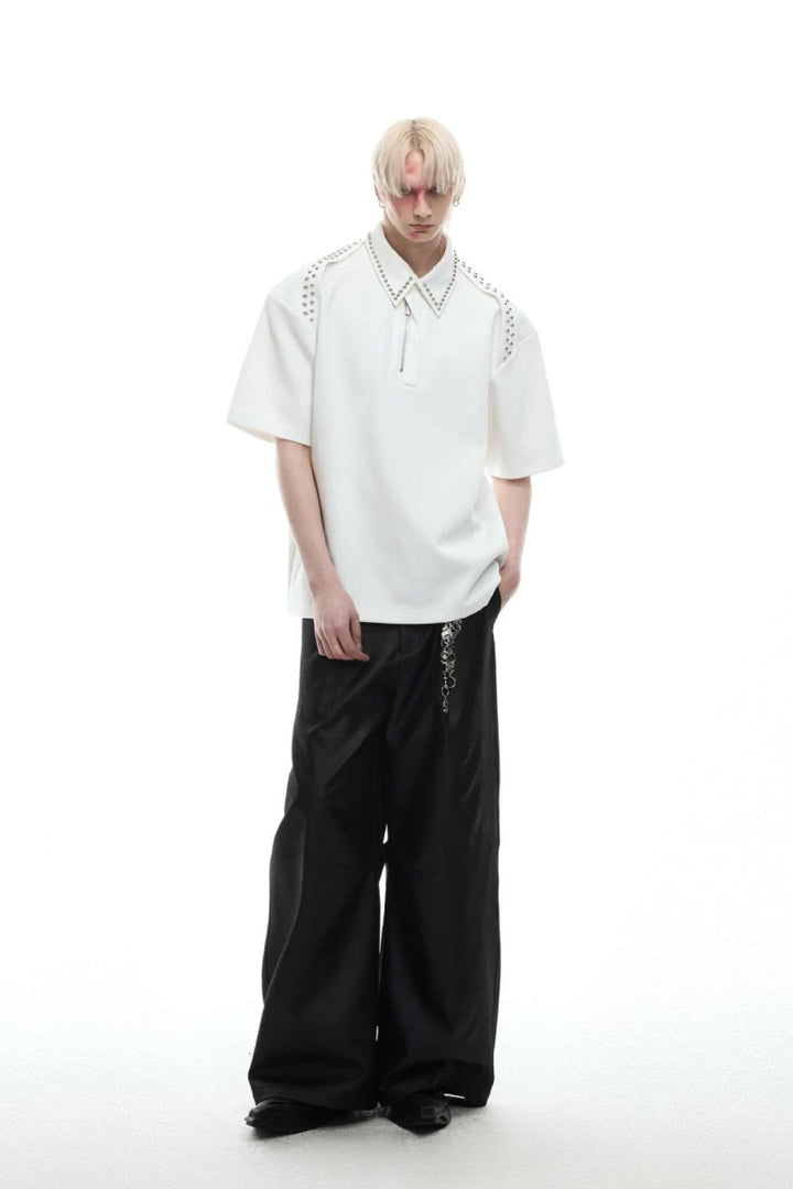 Metal Trim Studded Polo