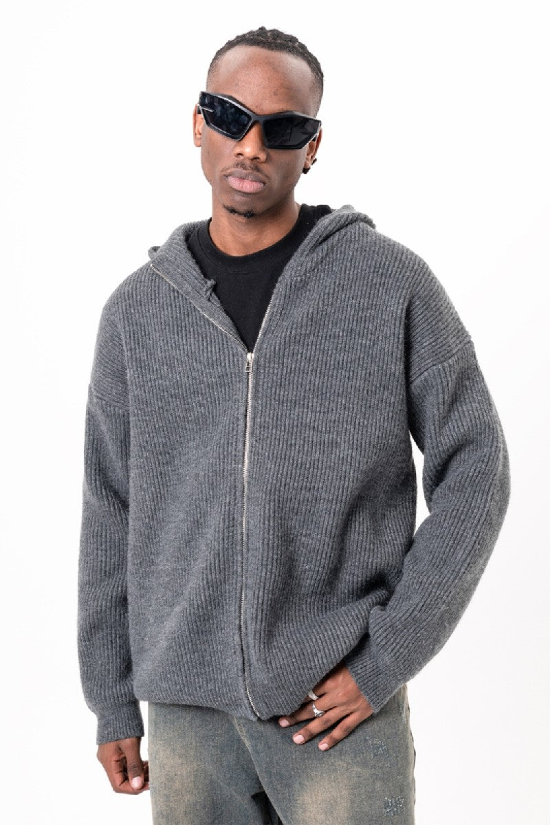 Loose Hooded Cardigan