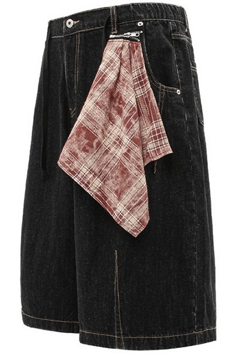 Patchwork Bandana Denim Shorts