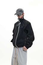 Deconstructed Stand Collar Windbreaker
