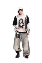 Faded Graphic Layered Hoodie