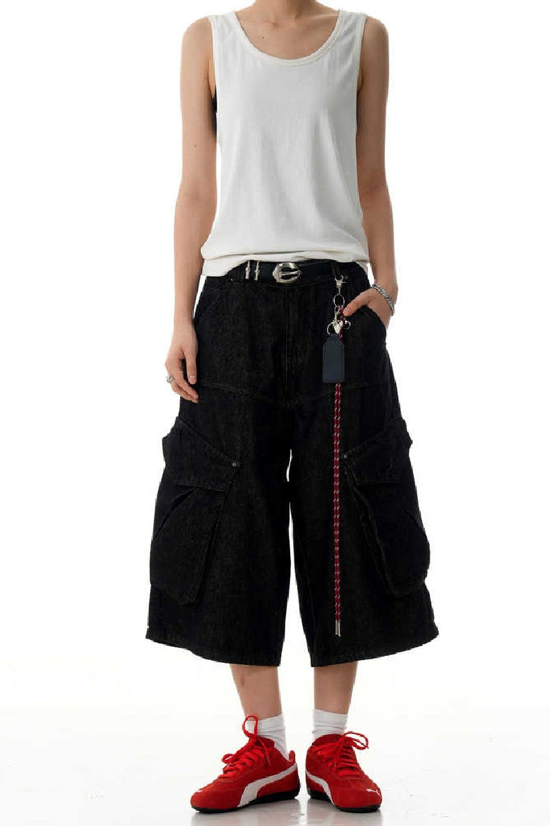 Black Cargo Jorts