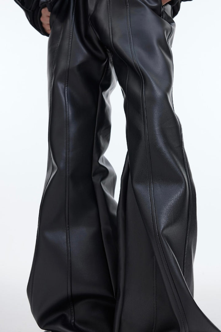 Flared Leather Trousers