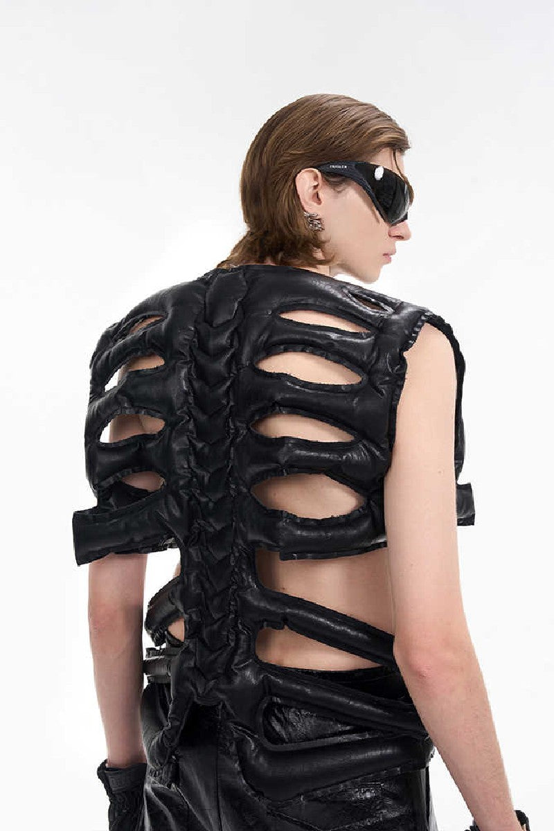 Skeleton Design Puffer Vest