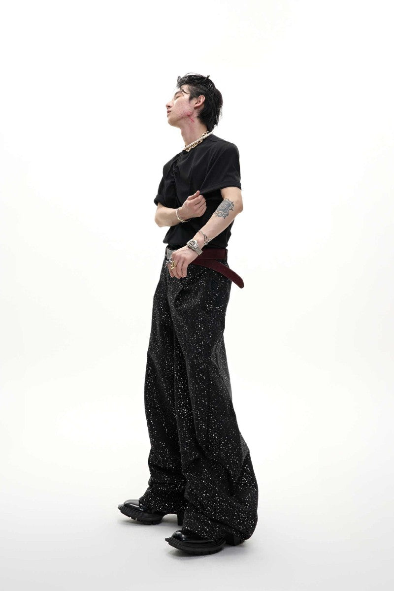 Glitter Pleated Blade Trousers