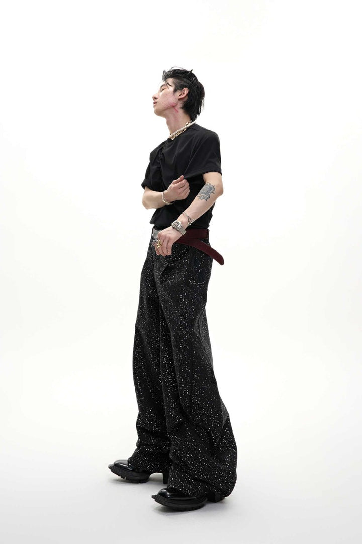 Glitter Pleated Blade Trousers