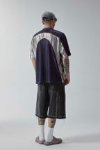 Mesh Panel Colorblock Jersey Tee