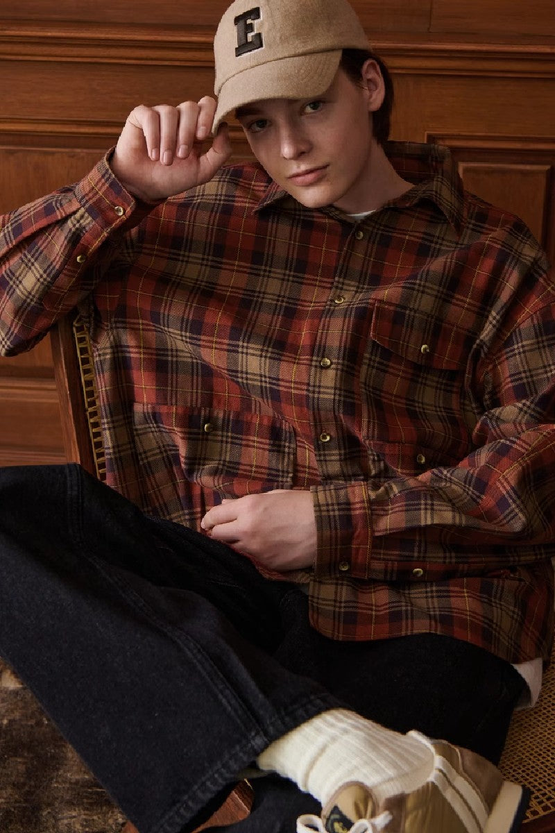 Red Checkered Casual Jacket