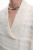 Embroidered V-Neck Knit Tee
