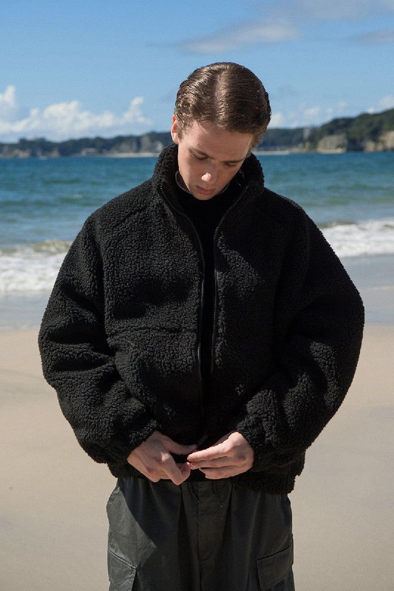 Fleece Stand Collar Windproof Outdoor Jacket