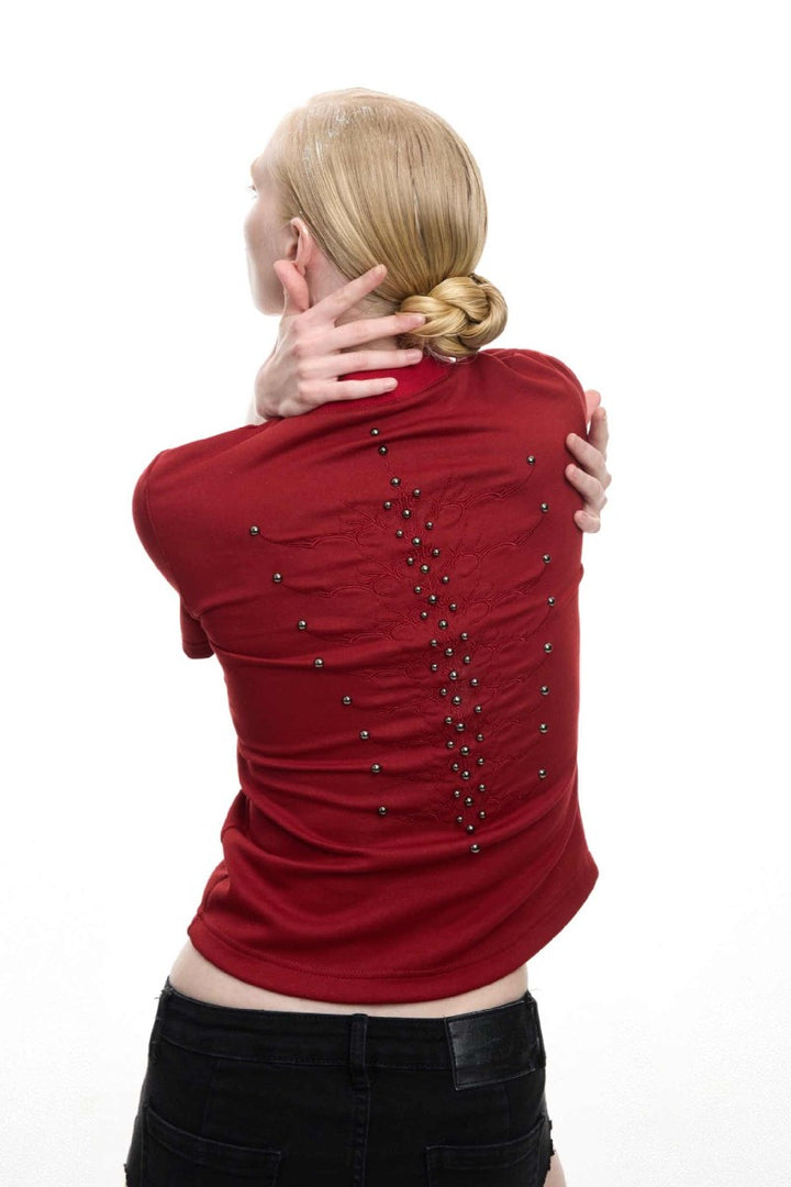 Spine Studded Fitted Tee