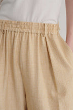 Pleated Check Capri Pants