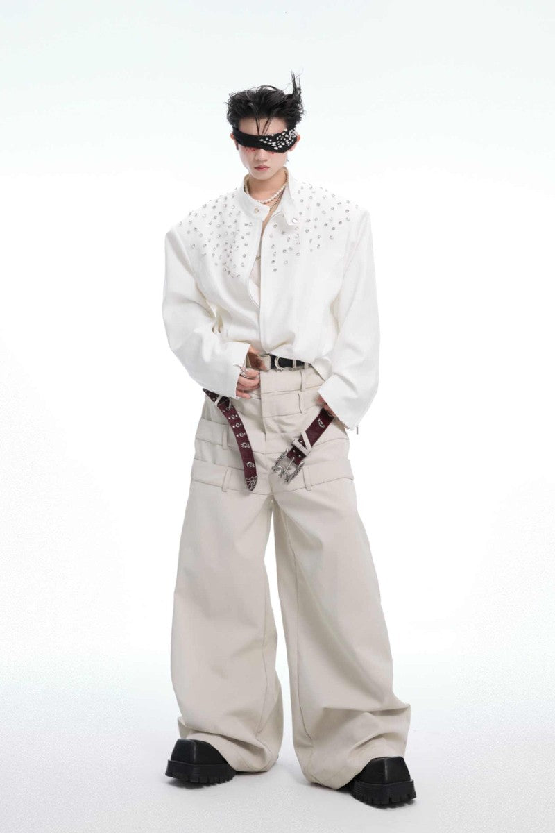 Hand-Embellished Rhinestone Harrington Jacket