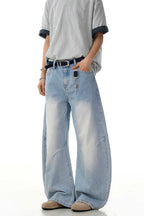 Light Blue Wrinkled Blade Jeans