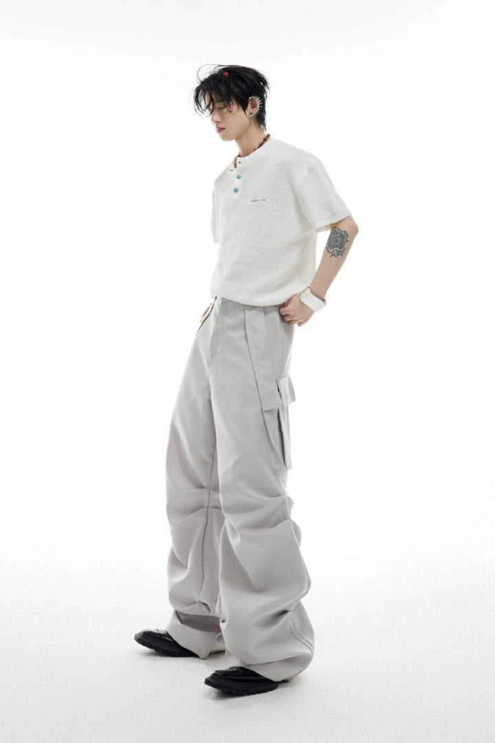 Wrinkled Pocket Cargo Pants