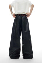 Coated Wax Wide Leg Pants
