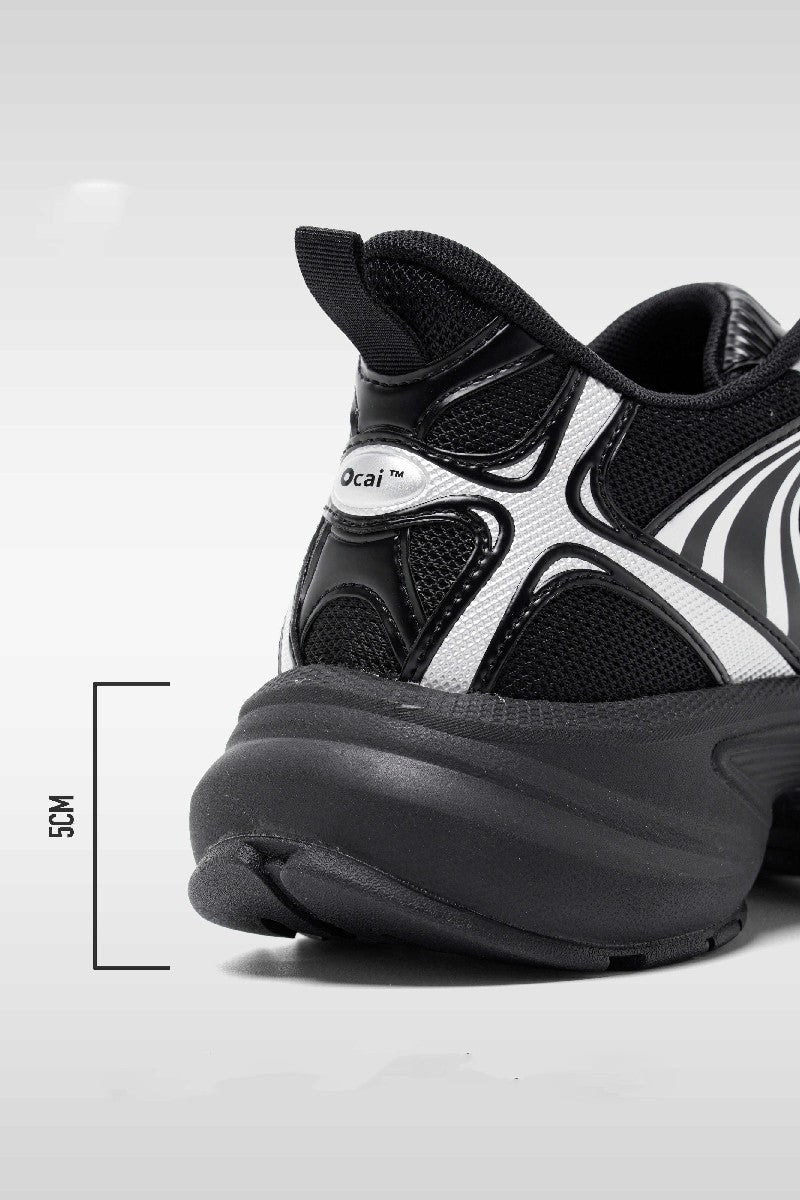 Black Silver Disk Runtech Sneakers