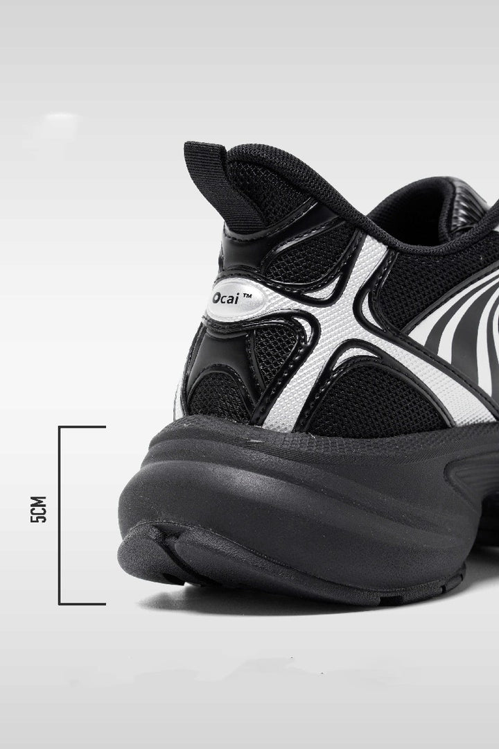 Black Silver Disk Runtech Sneakers